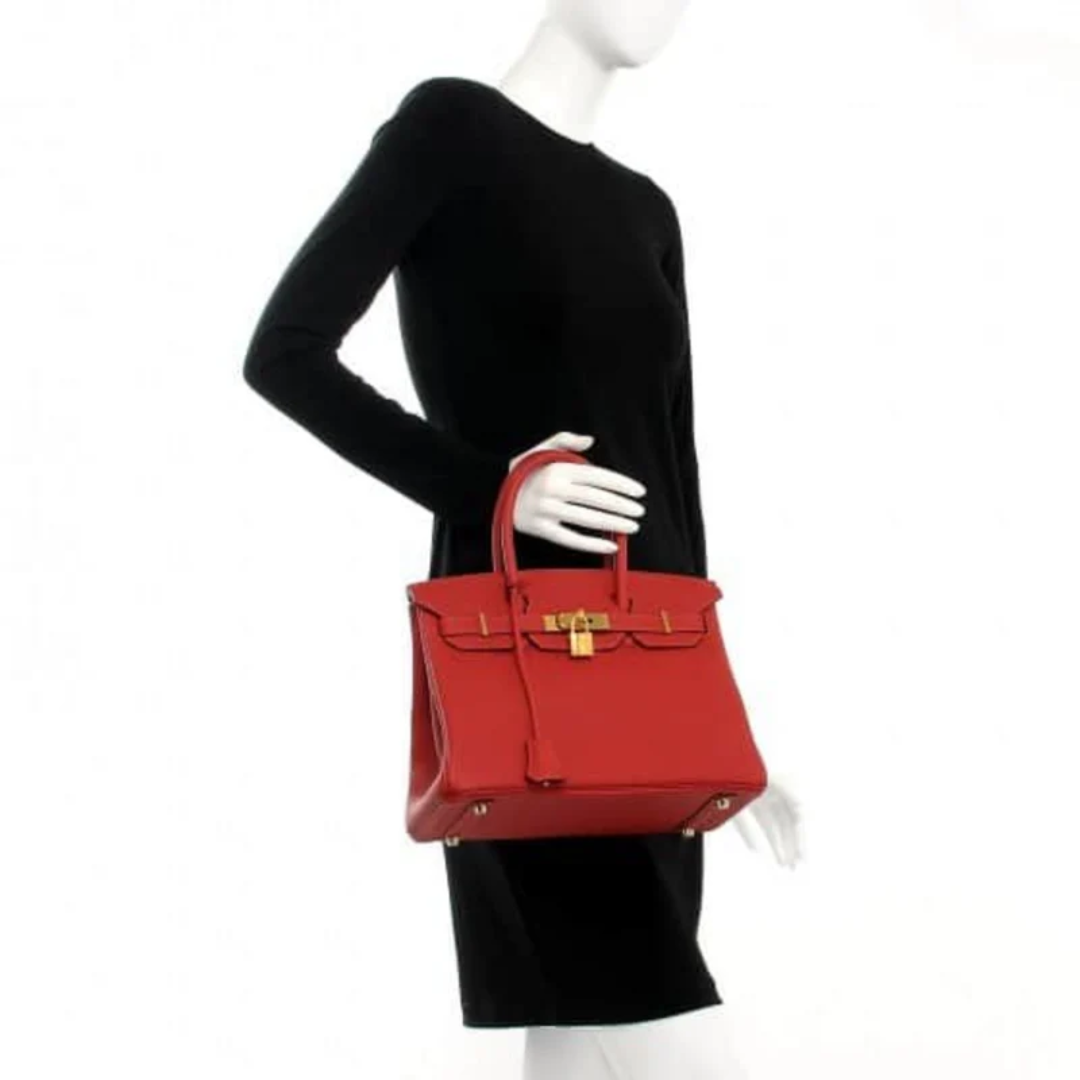 Bag 30 Brk with Gold Hardware in Red