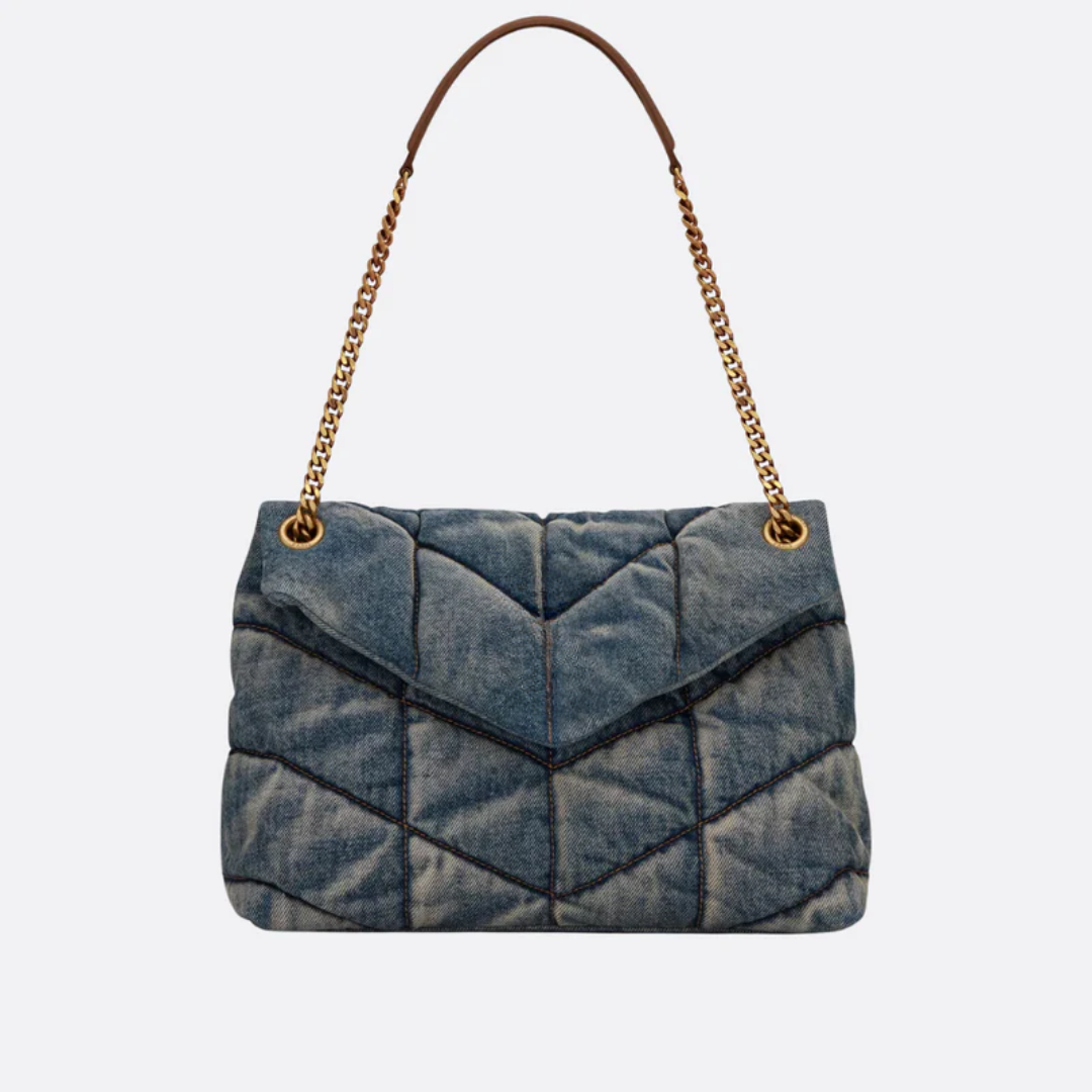 Bag Puffer in Quilted Vintage Denim
