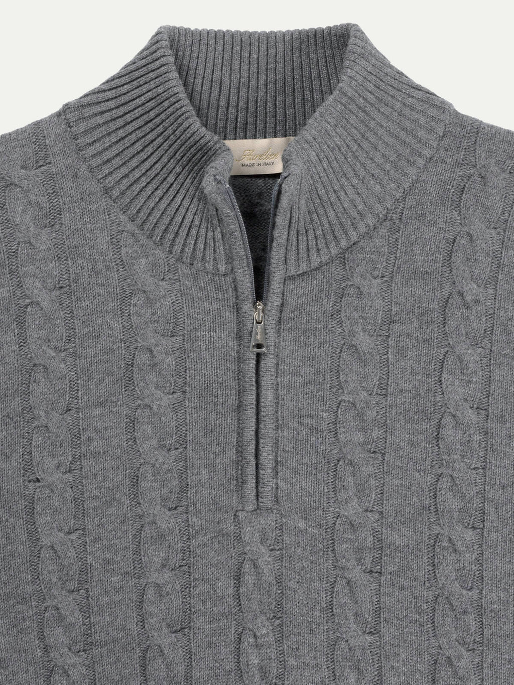 Zipper Cable Sweater Dark Grey