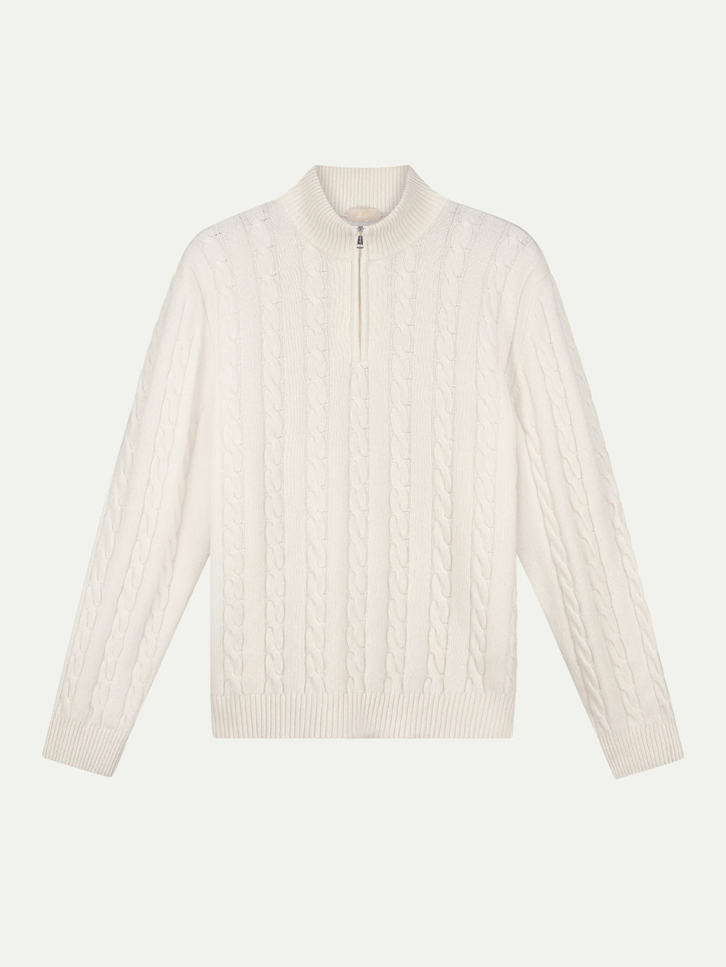 Zipper Cable Sweater Ivory
