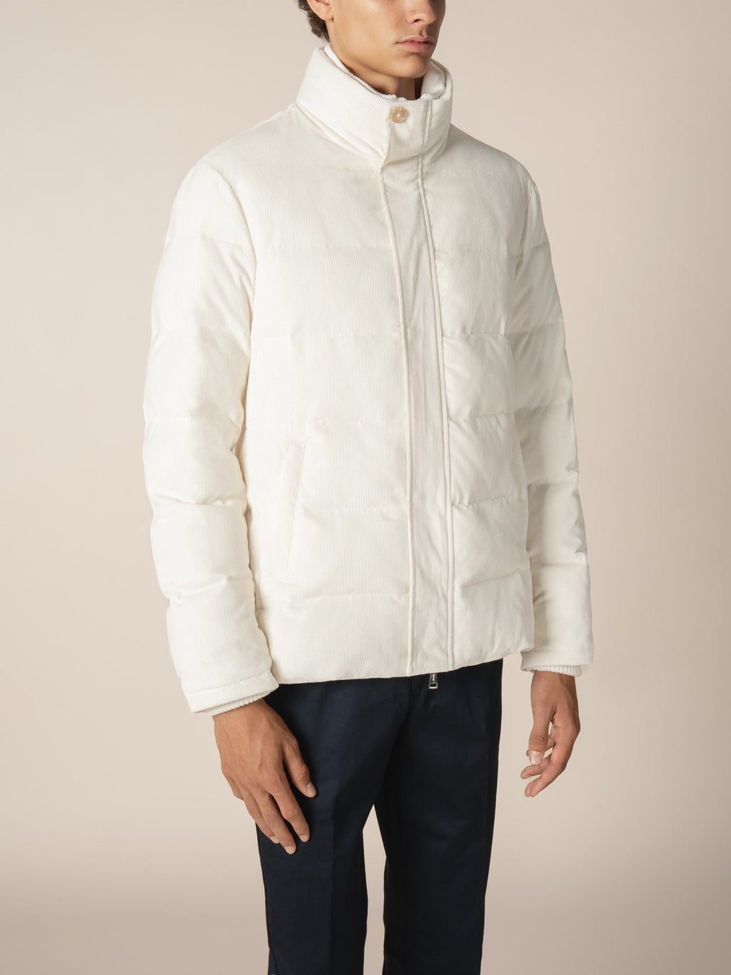 Ivory Corduroy AUR1 Puffer Jacket