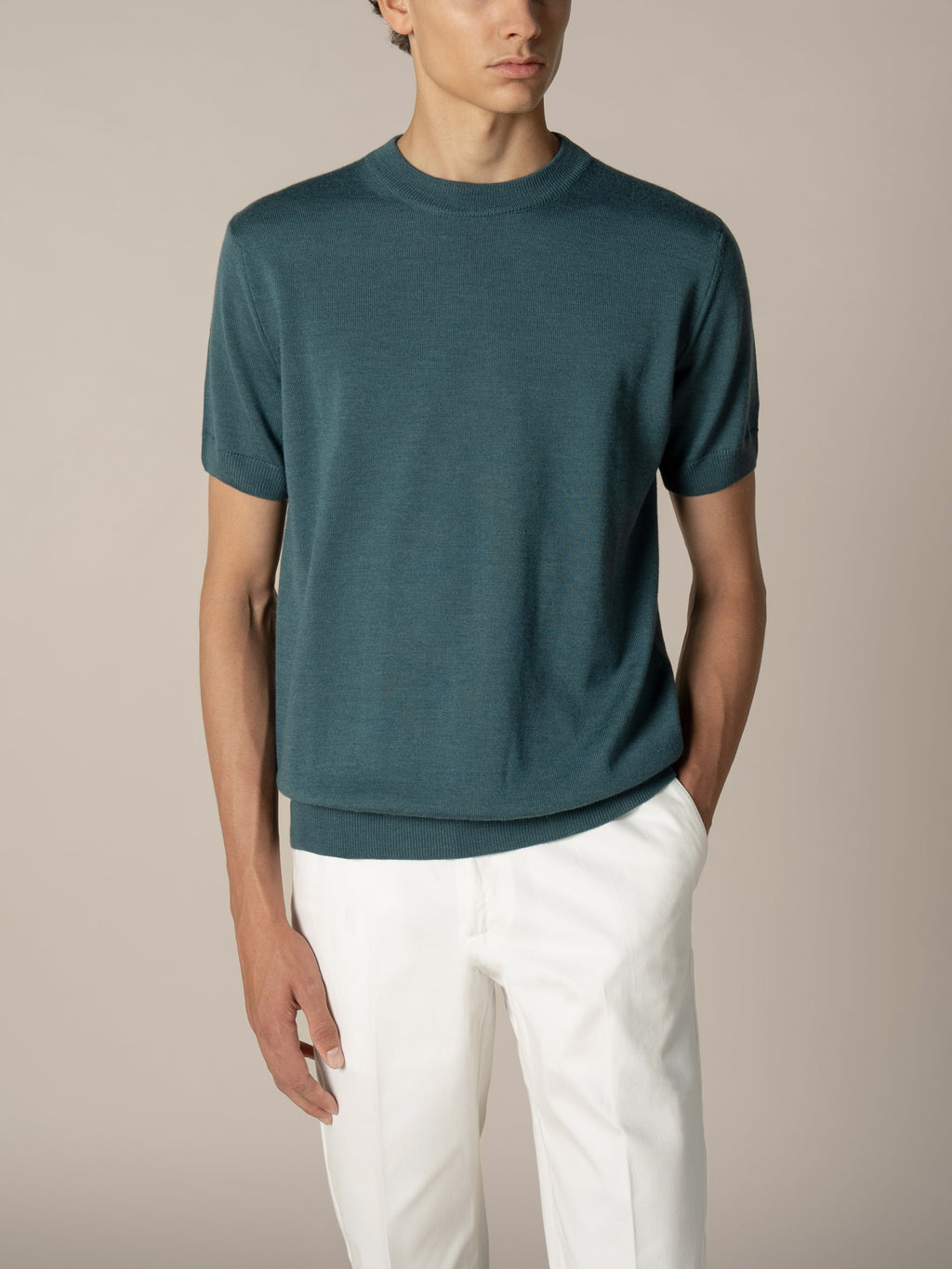 Dunkelaquamarinfarbenes T-Shirt