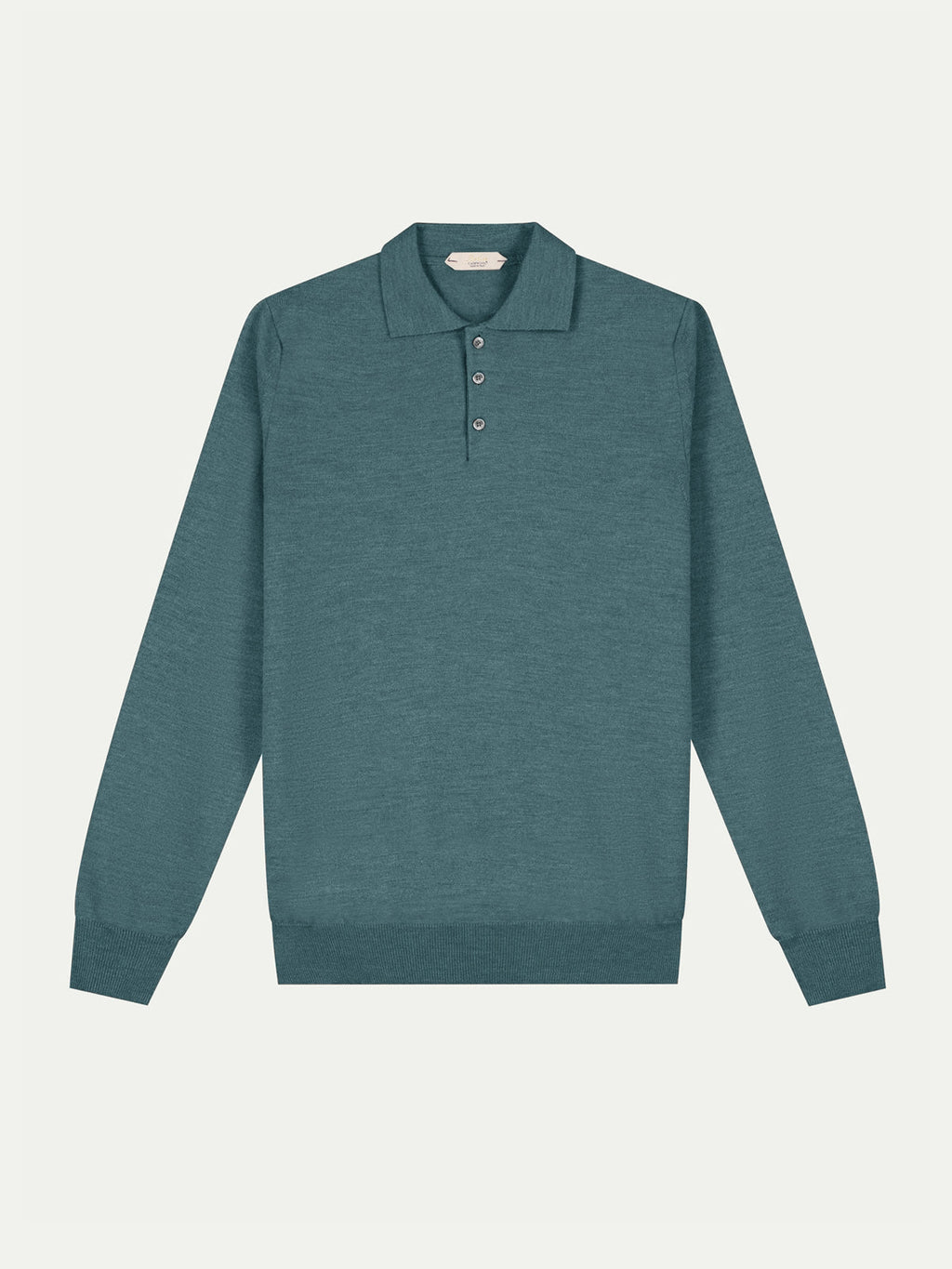Extrafeines Merino-Polo Dunkelaquamarin
