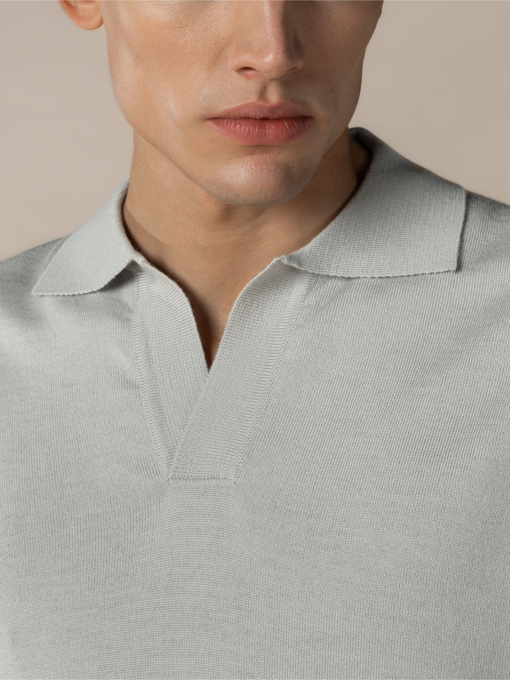Shortsleeve Buttonless Polo Classic Grey