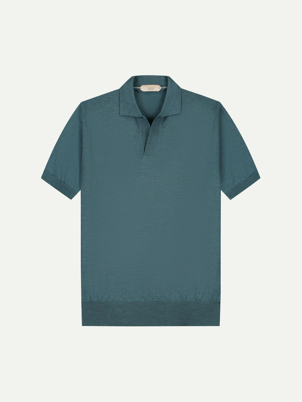 Shortsleeve Buttonless Polo Dark Aquamarine