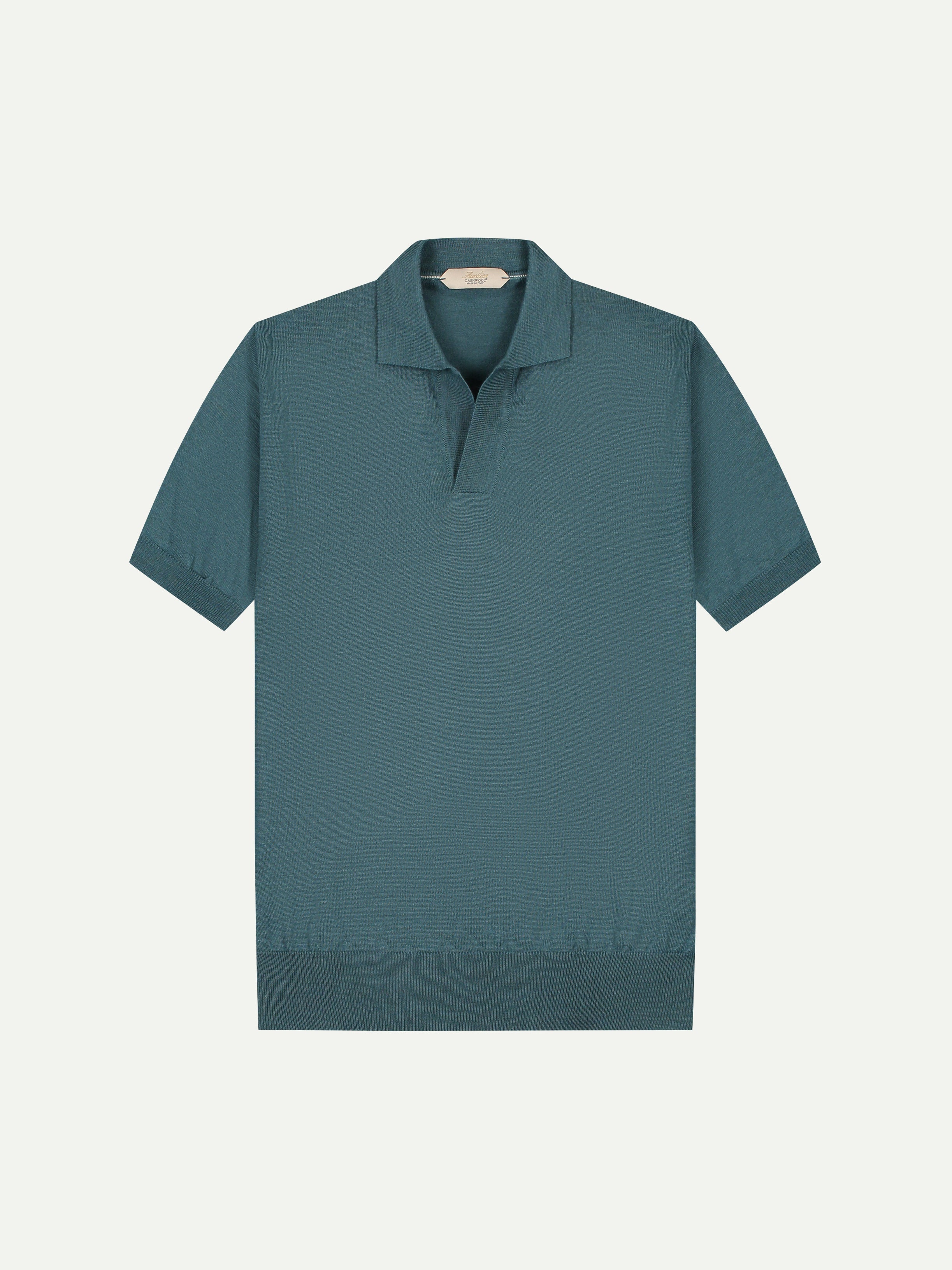 Shortsleeve Buttonless Polo Dark Aquamarine