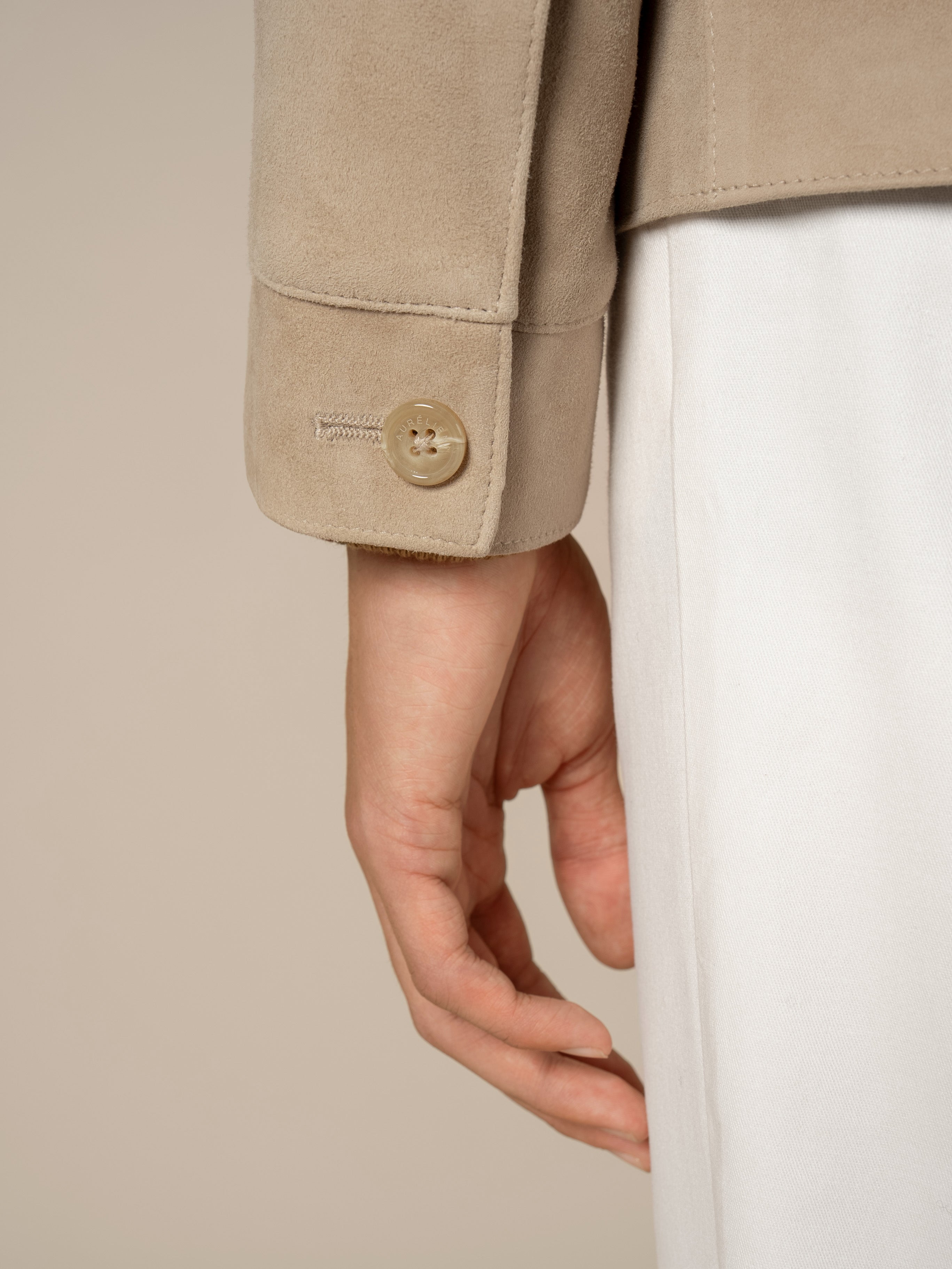 Light Beige Suede Jacket