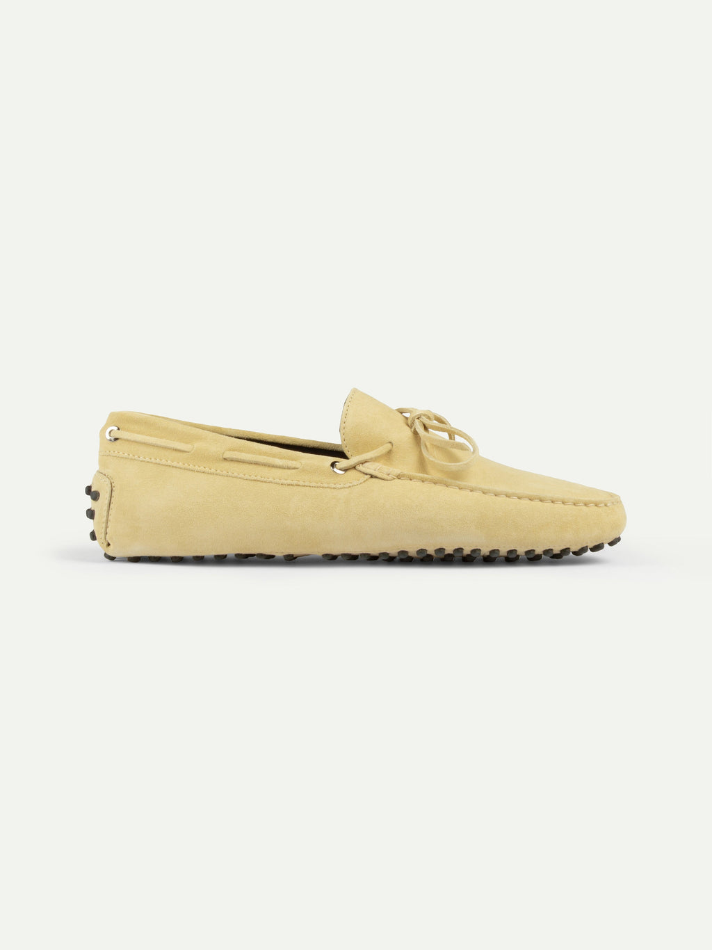 Light Yellow Suede Driving Shoes