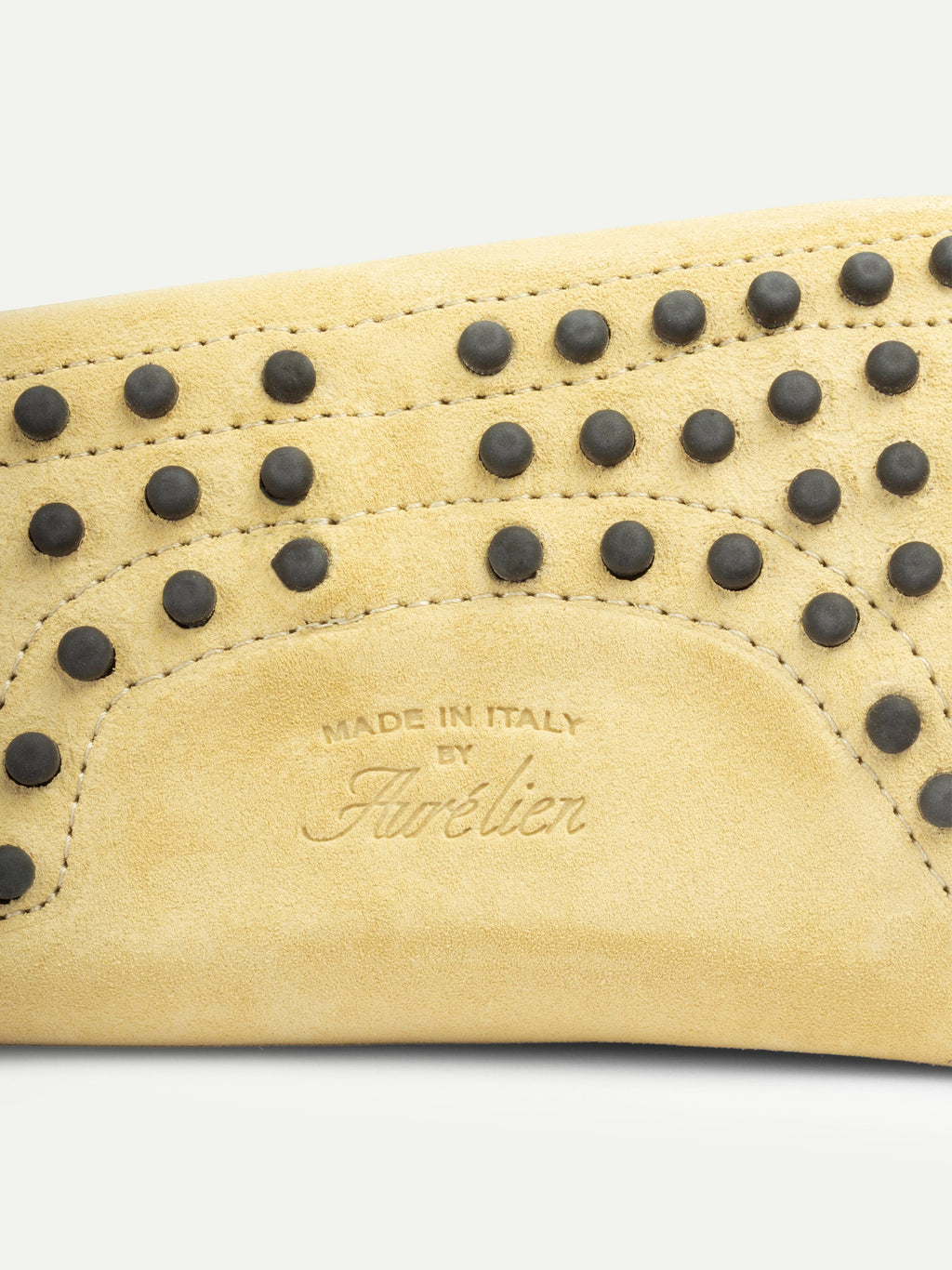 Light Yellow Suede Driving Shoes