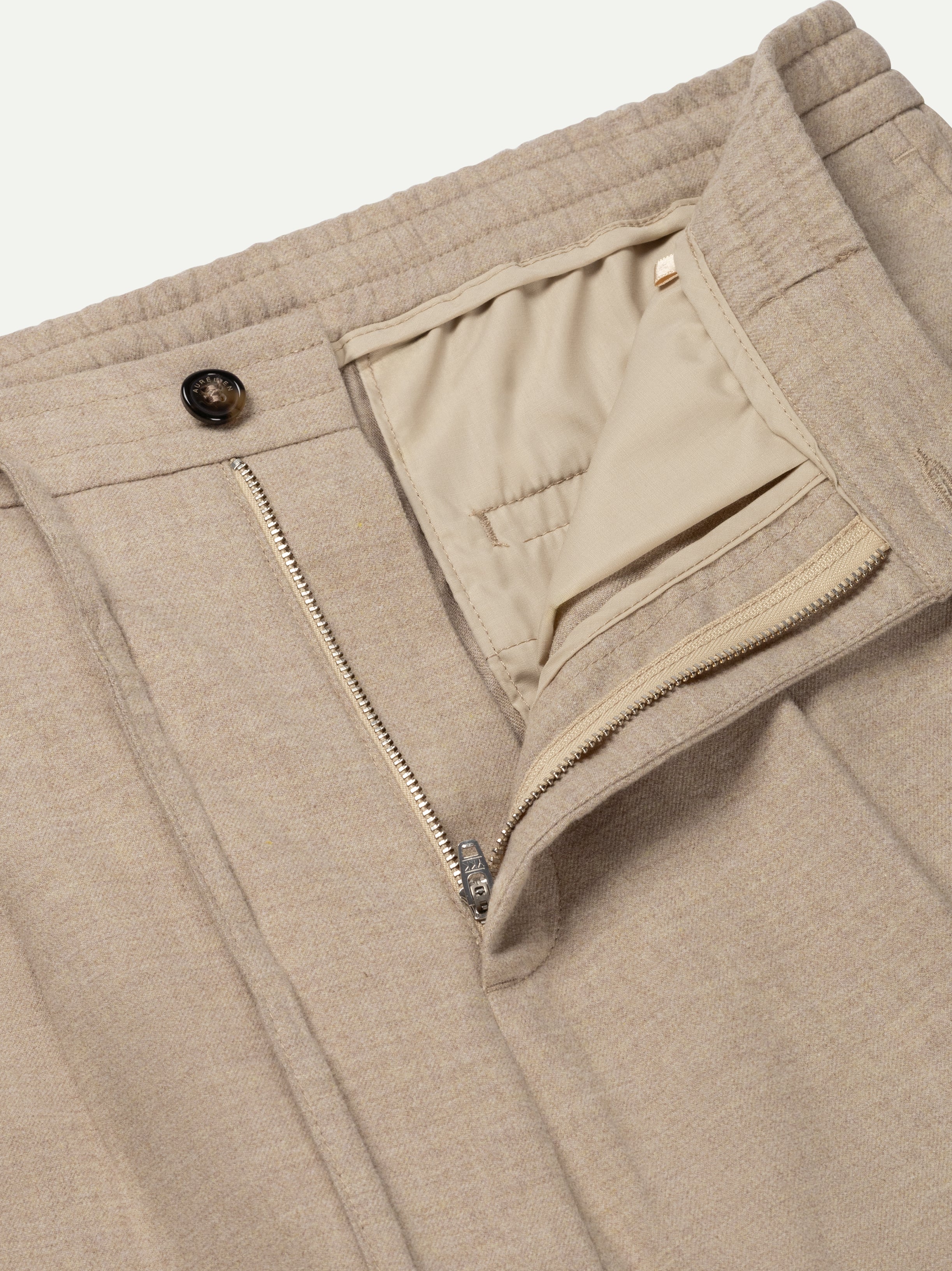 Beige Flannel Trousers