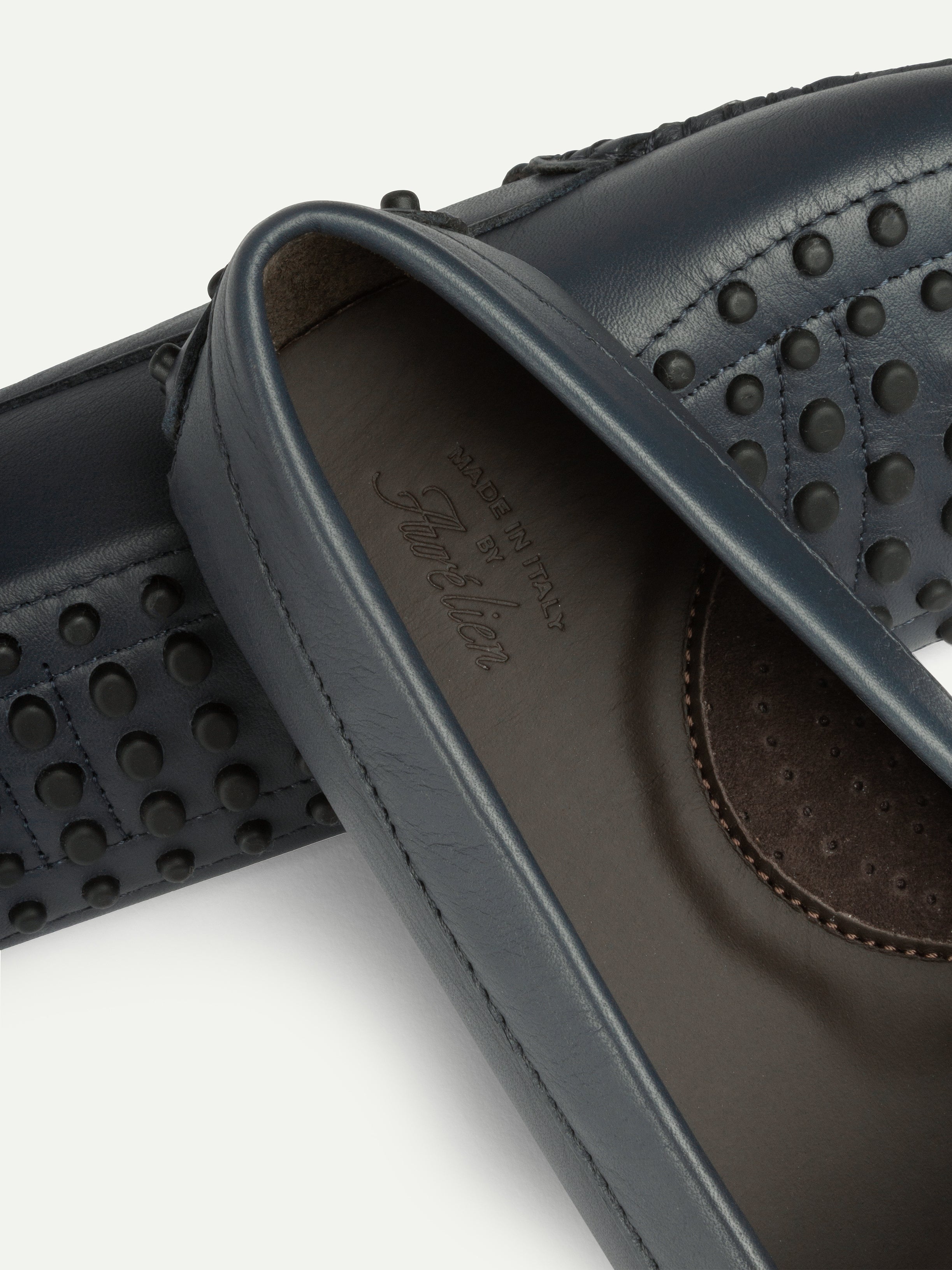 Navy Leather Driving Shoes