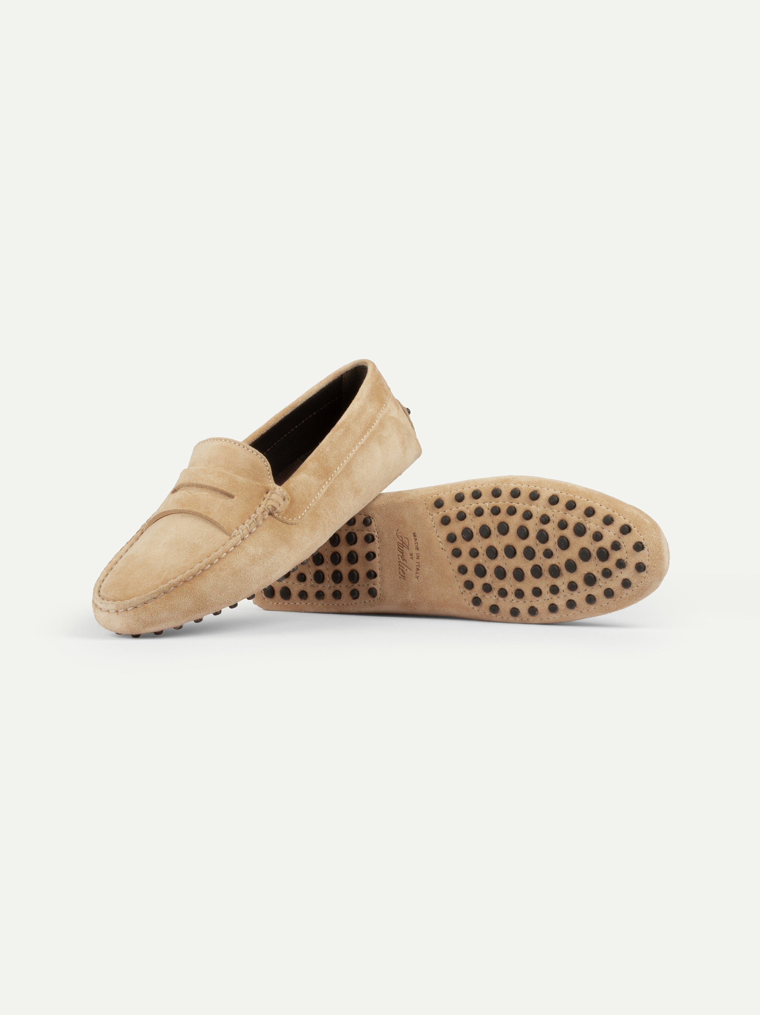Dark Beige Suede Driving Shoes