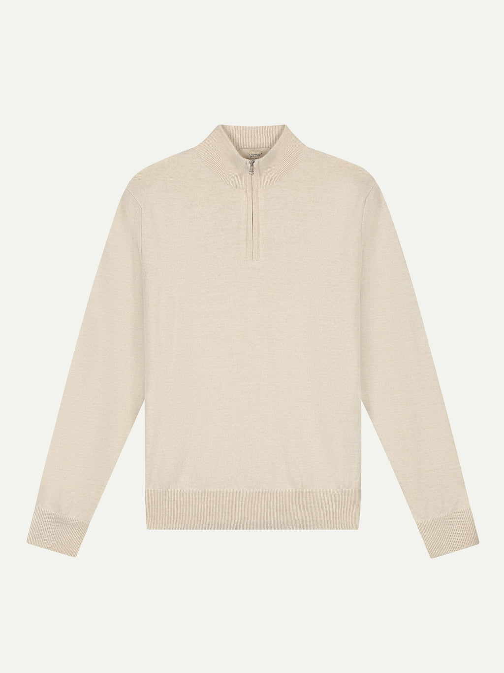 Extrafine Merino Zipper Sweater Light Beige