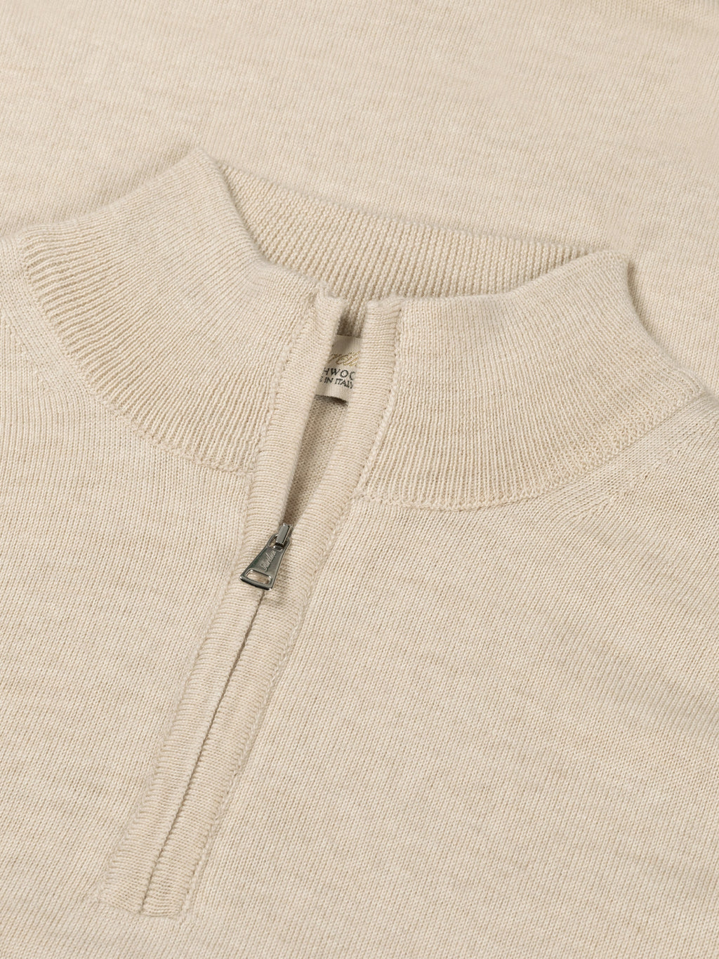 Extrafine Merino Zipper Sweater Light Beige