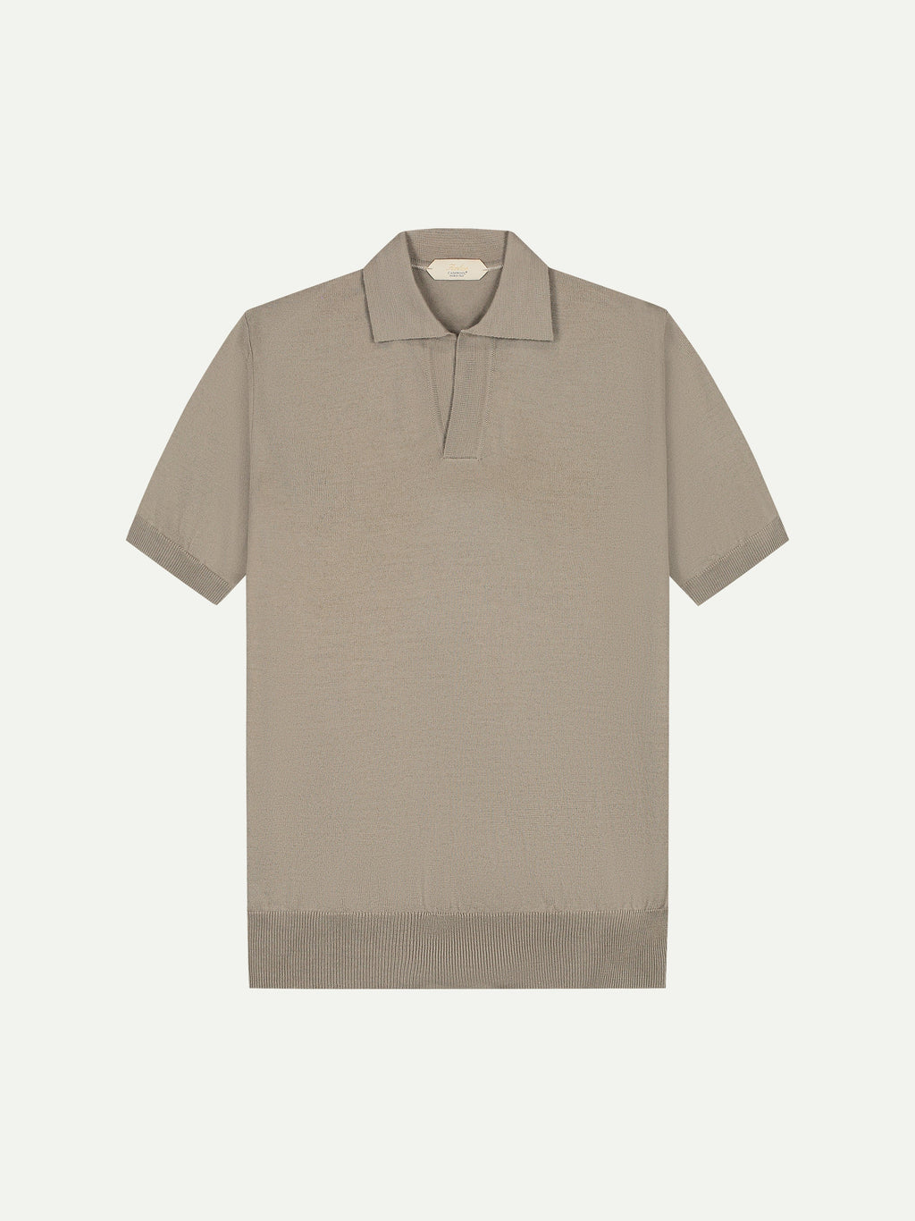 Shortsleeve Buttonless Polo Taupe