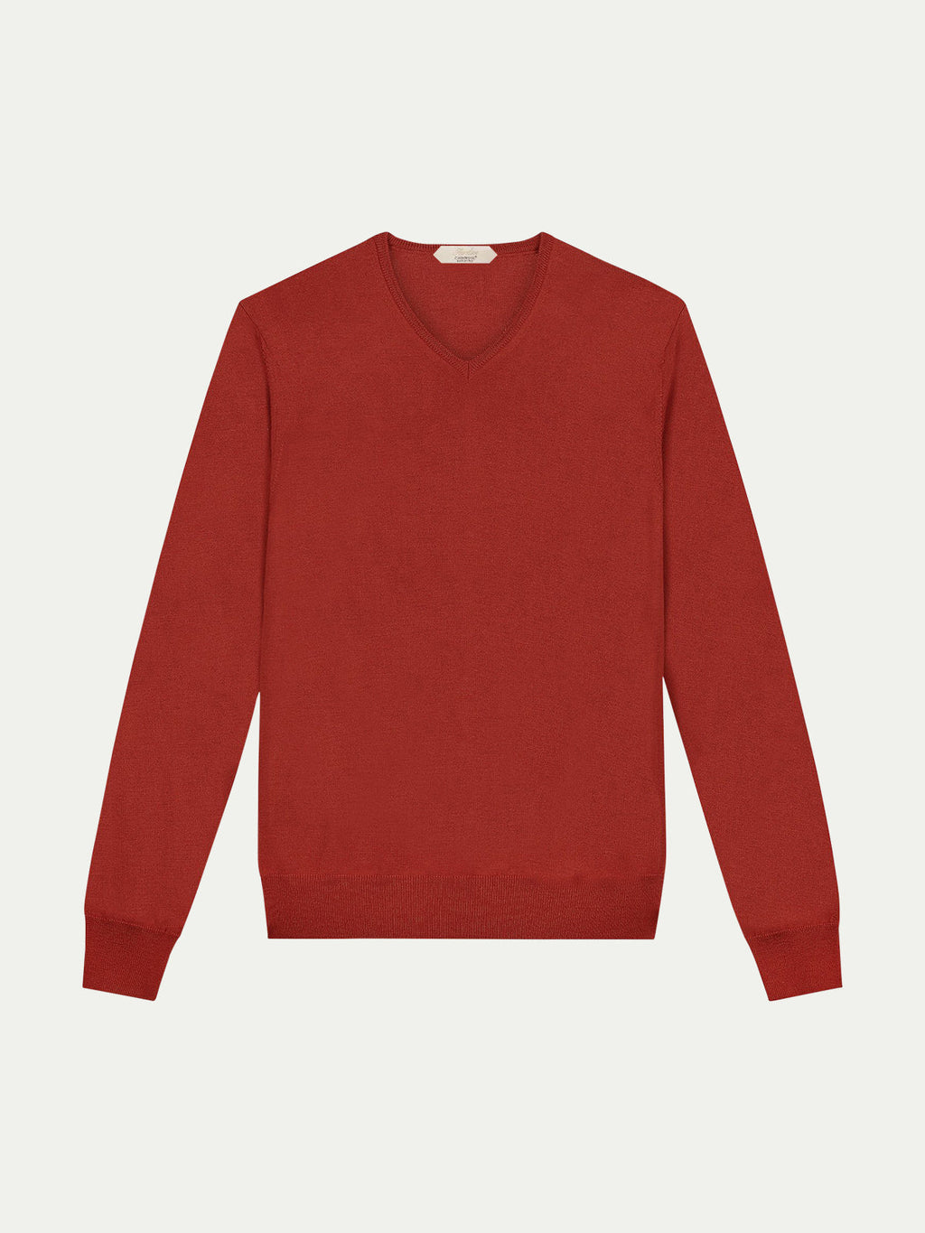 Extrafine Merino V-Neck Burnt Sienna