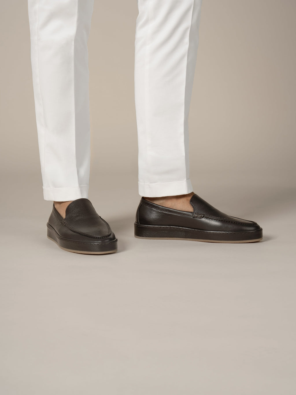 Brown Grain Voyager Loafer