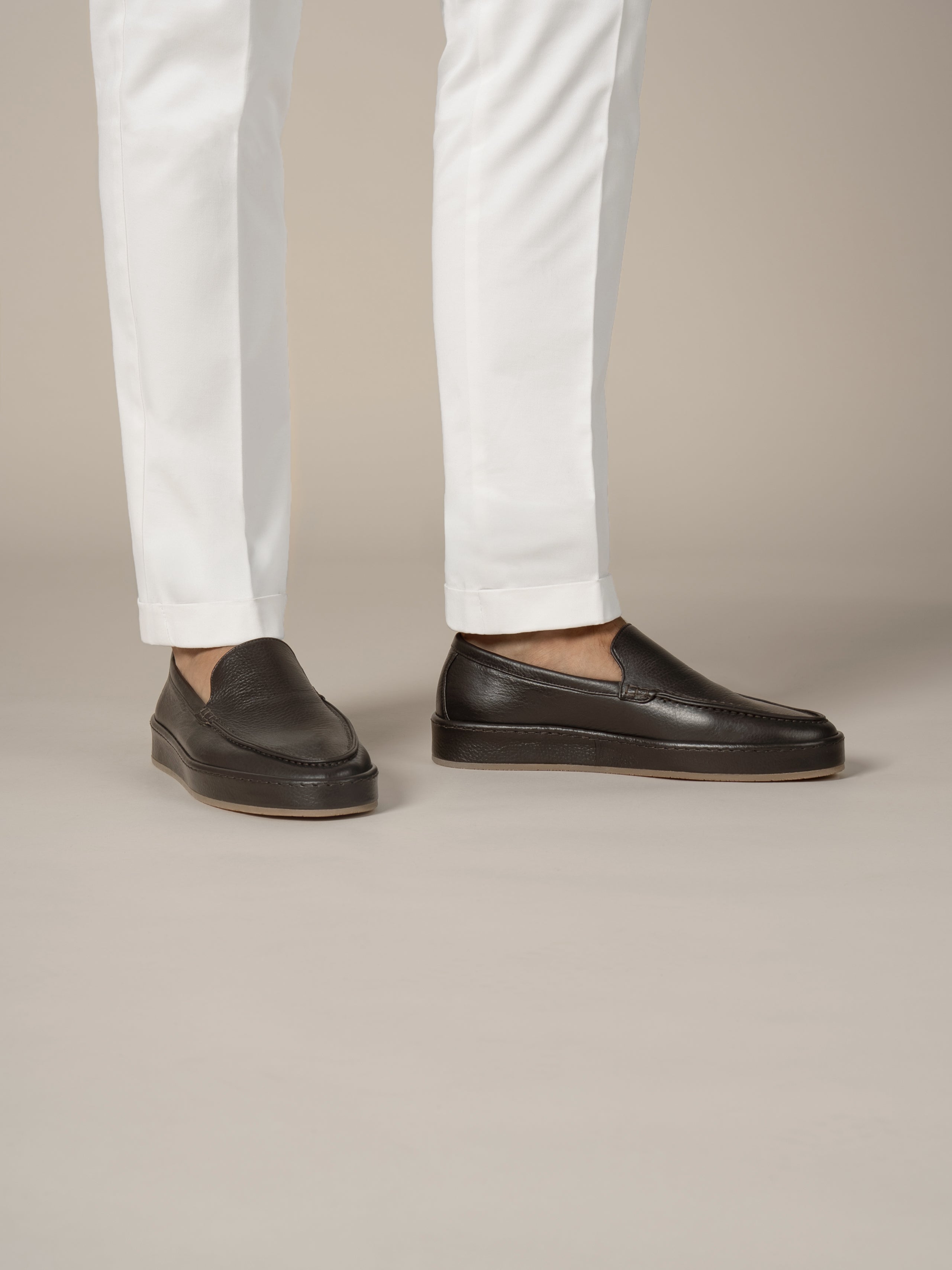 Brown Grain Voyager Loafer