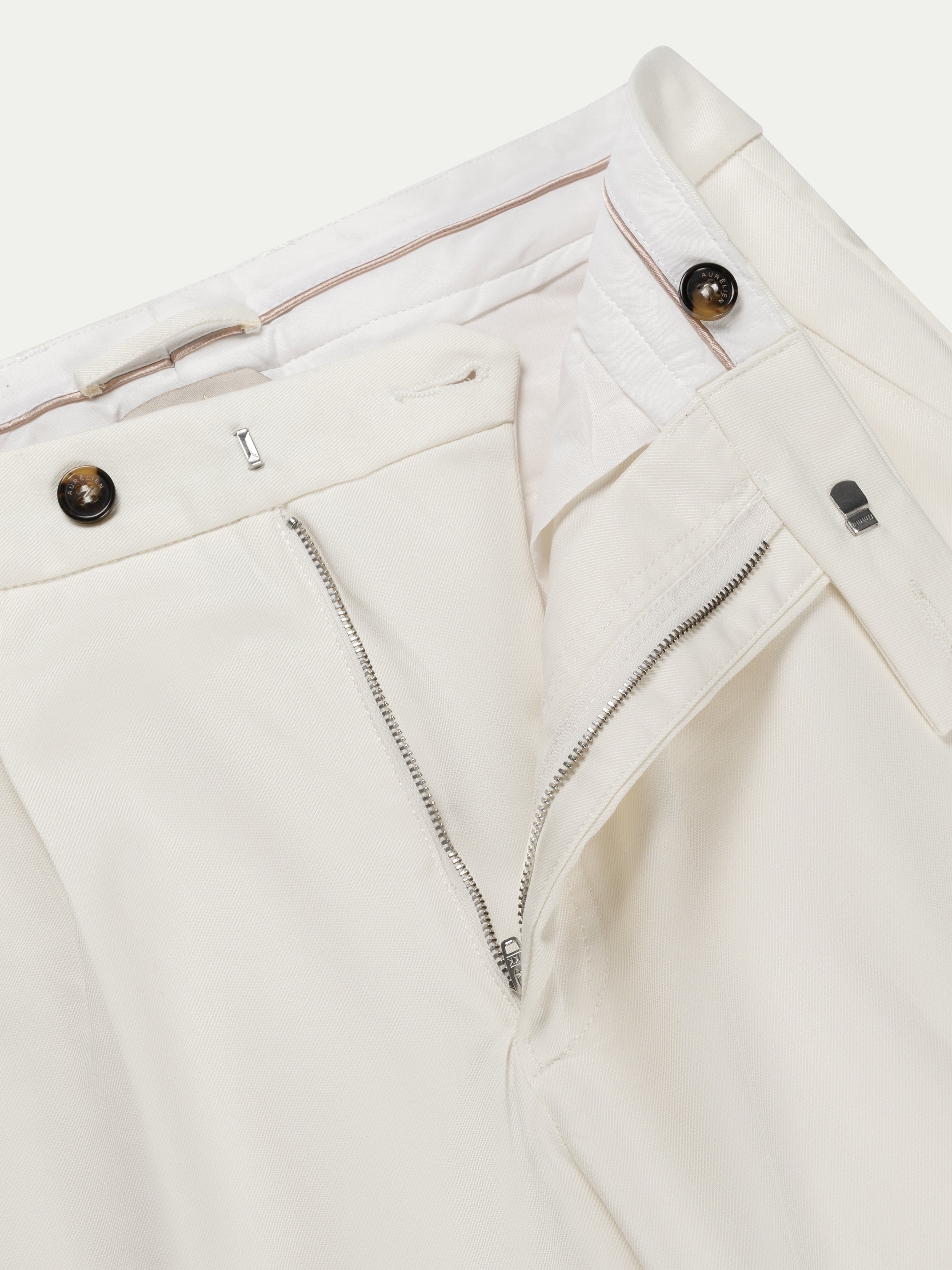 Ivory Cotton Wool Voyager Trousers