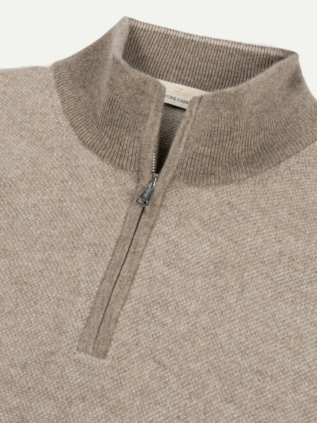 Greige Jaquard Zipper Sweater