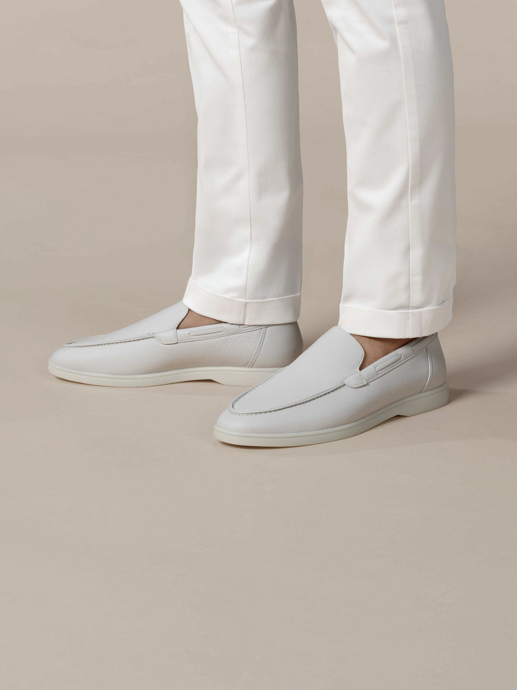 Classic Grey Grain Yacht Loafers