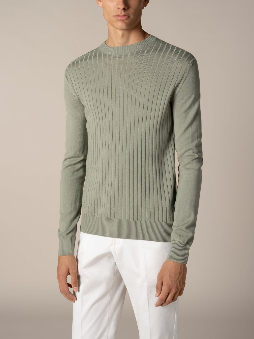 Pistache Ribbed City Crew